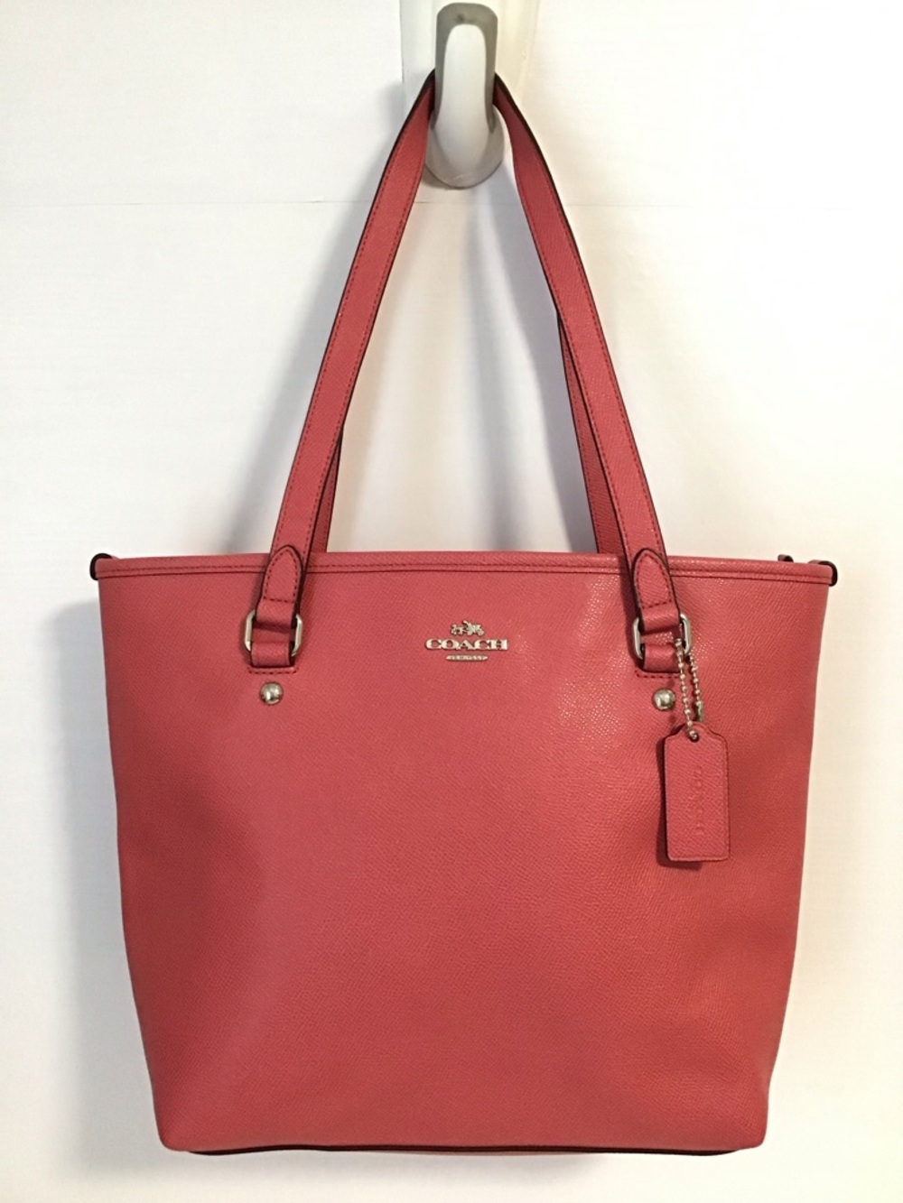 Coach Crossgrain Leather Bag, Pink Tote